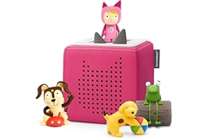 tonies Toniebox Pre-school Starter Set Bundle Incl. 1 Creative 3 Playtime and Action Songs, Fun with Spot, and Oi Frog, Audiobooks and Music Player Speaker for Kids, Screenfree, Pink