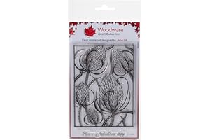 WOODWARE Jane Gill Clear Magic Stamp Set- Lino Cut - Teasels