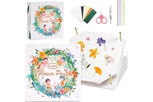 Suziko Kit de presse-fleurs créatif, Conception unique pour un kit d'artisanat de recyclage de fleurs et de feuilles, Excellent cadeau pour les garçons et les filles de 5 ans et plus (Enfant)