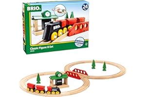 BRIO Classic Figure of 8 Wooden Railway Train Set - Toddler Toys for Kids 2 Years Up