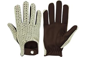 COLOURLINX Lederhandschuhe für Herren, Erwachsene, echtes weiches Leder, Baumwolle, gehäkelt, Sommer, Vitage, Englisch, klassisch, Chauffeur, Rollstuhl, schick, modisch, Party, formelle Handschuhe