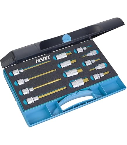 Hazet 990/10 Schraubendreher Einsatz-Satz - 10-teilig, Für Innenvielzahn (XZN), Antrieb 1/2 Zoll