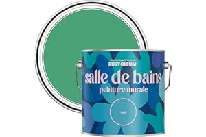 Rust-Oleum Peinture Verte Résistante à l'eau pour Murs de Salle de Bains, Finition Mate - Émeraude 2.5L