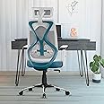 beAAtho Dusk Ergonomic High Back Office Chair 2D Adjustable Arm, Headrest, Lumbar Support, Metal Base Revolving Mesh Chair - Home & Office | 3 Years Warranty (Blue)