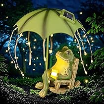 Rana Decorativa Da Giardino Solare - Luci LED, Resina, Verde, 10x10x6 Cm, Autoaccensione Notturna - Foto 6