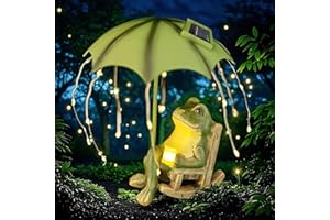 yiilead Statue de Grenouille Solaire,Grenouille Résine avec LED Lampes Solaires,Statue Jardin Exterieur pour Terrasse Cour Pelouse Décorations,Cadeau de Pendaison de crémaillère pour terrasse, Cour