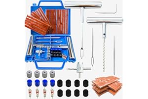HYHJMISTY 52pcs tyre Repair kit, Heavy Duty car tyre Puncture Repair kit, tubeless tyre Repair kit with Storage Case, tyre Plug Repair kit for car, Motorcycle, Truck, Van, ATV, Tractor, etc.