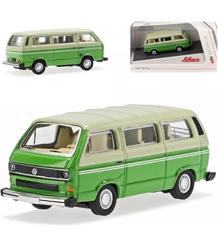 Welly VW T3 Transporter Modellauto Rot, Ca. 1/43, Mit Rückzugsmotor & Individuellem Wunschkennzeichen