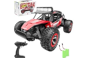 BEZGAR TB141 Remote Control Cars - 1:14 Scale RC Car, 2WD 20KM/H All-Terrains Toy Off Road Vehicle Monster Truck with Two Rechargeable Batteries for Boys Kids Adults and Girls, Red