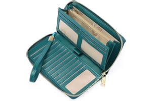 GOIACII Purses for Women Large Leather Ladies Wallets RFID Blocking Wallet for Women with Multiple Card Slots and Zipper Compartment