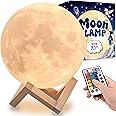 Mind-Glowing Moon Lamp - 3D Moon Night Light for Kids Bedroom - Globe Nightlight with Multi Color LED, Touch/Remote Control - Birthday Gift for Any Year Old Girls & Boys - Space Decor (7.1 inch)