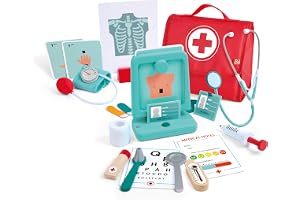 Hape Medicinsk lekset i trä för barn, läkarkit med interaktiva verktyg