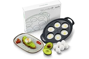 Wundermix - WunderPoach® para seis • Escalfador de huevos para Thermomix y Monsieur Cuisine • Hacer Huevos Escalfados con TM/MC • Hervir Huevos • Cocedor de huevos para 6 huevos