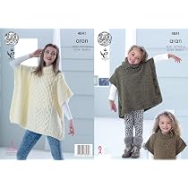 Poncho Tricot Étoiles Pour Fille - Col Roulé - 100% Acrylique - Danaest