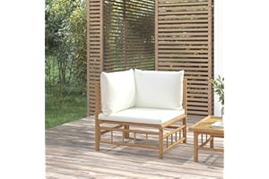 Festnight Lounge Sofa Gartensofa Ecksofa Ecklounge Bambus Balkonmöbel Klein Balkon Lounge Sofa Outdoor Garten Loungemöbel Set Sitzgruppe Gartenmöbel Loungesofa Balkonlounge Balkonsofa