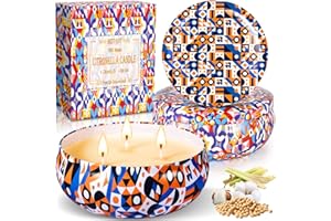 Purpledi Candele Citronella, Set di 2 Candele Profumate Giardino，grande capacità,13.5OZ*2,100% Cera di Soia Naturale per Giardino,Terrazza, Picnic, Campeggio, Feste ed Eventi Interno ed Esterno