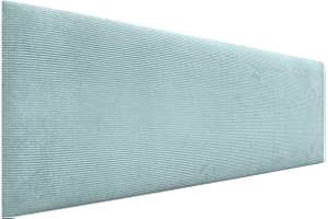 DHOME Kopfteil in unifarbenem Cord, hohe Qualität, modernes gepolstertes Kopfteil, Luxus-Bett, gepolstertes Schlafzimmer (Wassergrün, 135 cm)