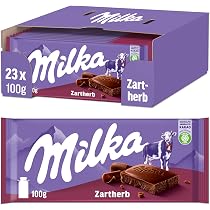 Milka Zartherb 23 x 100 g, Soft Melting Chocolate Bar with Dark ...