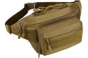 Yakmoo Bolsa de Riñonera Multifuncional Estilo Militar Táctico Bolso de Cintura o Bandolera Impermeable al Aire Libre