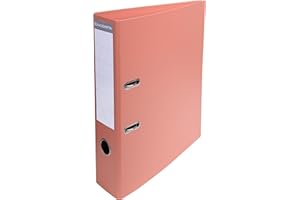 Exacompta - Ref 53705E - Prem'Touch PVC Lever Arch File - 320 x 290mm in Size, 2 Rings, Can Hold A4 Documents, 70mm Spine, 75mm Rings, FSC-Certified - Salmon Cover