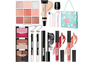 YBUETE Make-up-Set für Teenager, Mädchen, Frauen - Tragbares Reise-Kosmetik-Set für Anfänger und Profis mit Foundation-Lidschatten-Palette, Lippenstift, Eyeliner, Mascara