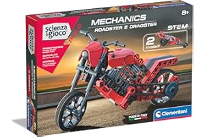 Clementoni Scienza e Gioco Build - Roadster e Dragster, Set di Costruzioni Bambini di 8+ Anni, Modellini Auto da Corsa per Scoprire Meccanica e Ingegneria, Made in Italy, Lingua Italiana, 19333