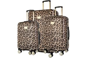 Koffer Reisekoffer Hartschalen Trolly Puccini® Beverly Hills (Leopard Beige 6, Set: Groß + Mittelgroß + Kabinenkoffer)