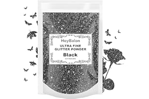 HeyBalon Premium Glitter Shaker, 150g/5.29oz Pink Extra Fine Glitter, Metallic Powder for for Resin & Epoxy Crafts | Craft Supplies for Tumblers, Festival, Hair, Face, Body, 0.2MM (Black)