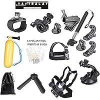 Yantralay 15 in 1 Gopro Accessories Kit for Hero 8 7 6 5 4 3+, Osmo Action,SJCAM SJ4000 SJ5000, Yi & Other Action Cameras (15 Items)