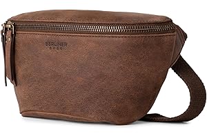 Berliner Bags Vintage Marsupio Noah, Borsa Tracolla in Pelle, Borsello Monospalla Unisex - Marrone