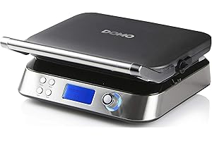 Domo DO9219W Digital Ultra Control Waffle Maker, Metal, 1600 W, Silver