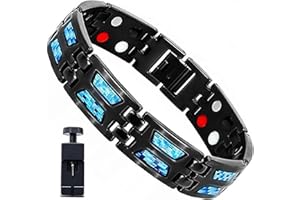 LSCUYZ Magnetarmbänder für Männer, Titanstahl-Magnet mit Ultra-Stärke von 3500 Gauss-Magneten, verstellbares Armband, Magnetarmband für Verschluss Armband Magnet Herren Gesundheit Magnetarmband Energetix