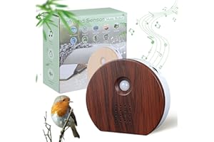 ACEMALL Caja Detectora de Movimiento Birdsong, Relajante Canto de Pájaros y Primavera del Bosque, Caja de Sonidos de la Naturaleza Caja para Canto de pájaros Caja de Sonido Natural (Nogal Oscuro)