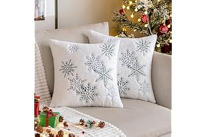MIULEE 2er Set Weihnachten Weihnachtskissen Kissenbezüge Schnee Dekokissen Fellkissen Weich und Kuschelig Kissenhülle Kissenbezug Sofakissen Zierkissen Kuschelkissen für Wohnzimmer 40x40cm,Dunkelgrün