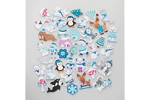 Baker Ross FC268 Autocollant Enfant en Mousse motif Animaux Polaires - Lot de 200, Autocollants pour Enfants, Stickers Scrapbooking, Scrapbooking Accessoires, Loisir Creatif Enfant