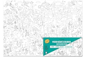 BAMMI Poster Géant à Colorier Le Monde enchanté, 100 cm x 70 cm, Papier Premium, Made in France, Activités pour Fête d'Anniversaire, Activités Ludiques et Créatives
