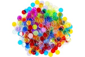Eowppue Jetons Loto Pack Méga de 500 jetons Multicolores, Durable et de Haute Transparence, Parfait pour le Bingo, l'éducation à Domicile et Préscolaire