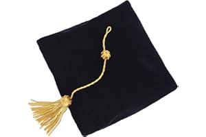 GraduationMall Doktorhut Samt mit goldener Quaste - Schwarz - Einheitsgröße