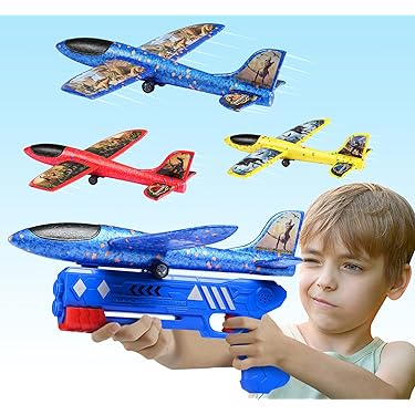 Lot De 6 Avions Gonflables - Jouets Plastique 20 Pouces, Déco Fête, Anniversaire, Rouge Bleu Blanc