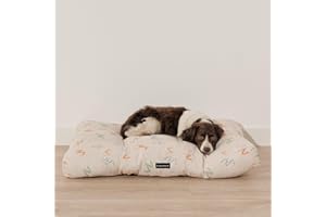 Dear Friend | Cama Perro 90x70x12 Gruesa y Acolchada 100% Algodón con Acabado Antimanchas - Cama Perro Antipelos, Trapo Húmedo y Desaparecen Manchas, Relleno Confortable, 100% Made in Spain