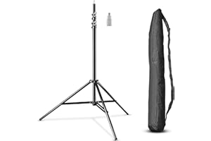 Walimex pro WT-806 Trépied de lampe avec amortissement à ressort I hauteur maximale 256cm I trépied d'éclairage stable chargeable jusqu'à 6kg pour éclairage annulaire, réflecteur