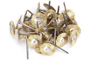 30Pcs Wire Brush Set, Brass Steel Wire Brush Polishing Wheel Full Kit for Rotary Tools(Brass)