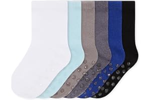 Bramble & Bear (pack de 6/12) Calcetines de agarre unisex para bebés - Calcetines antideslizantes de algodón suave - Surtido de azules y rosas en tallas de 0 a 5 años