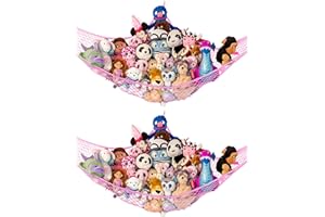 Lilly's Love Teddy Hammock - Toy Storage for Soft Stuffed Animals - Large 2 Pack (Pink)