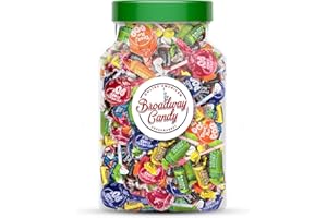 Broadway Candy Sweets Jar 1kg - Tootsie Roll Fruity Chews & Lollipop Mix Jar - Sweets for Adults & Kids - Sweets Gift for Fruit Chews & Lollipop Candy Lovers - Approximately 95 Pieces