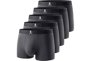 GLESTORE Herren Boxer Boxershort Unterhose 5er Pack Black Herren Unterwäsche Modale