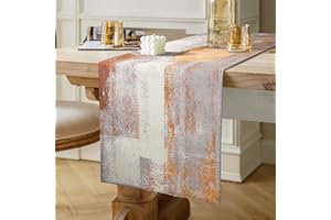 Hanrunsi Tischläufer Braun Double Layer Thick Modern Baumwolle Leinen Akzent Winter Küche Esstisch Dekoratives Tuch für Party, Abendessen, Urlaub, Bankett, Restaurant, Außenbereich, 40 x 140 cm