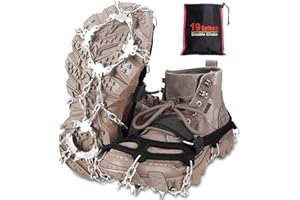 ‎JOOLESER JOOLESER Steigeisen Grödel Eisspikes,Schuhkrallen mit 19 Edelstahl Zähne Spikes,Winter Grödel Spikes für Schuhe - Schuh-Ketten zum Wandern - Grödeln Eisspikes