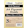 Trustleaf 3mm Birch Plywood A4-300x210x 3mm - (Pack of 1) Laserable Low fume E1 Glue Ply