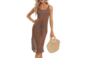 XINLONG Copricostume Donna Mare Lungo in Pizzo con Coulisse Copricostumi da Bagno Boemia Leggero Curvy Bikini Cover Up Aperto Estate Spiaggia Vacanze Piscina Mare